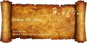 Haba Ákos névjegykártya